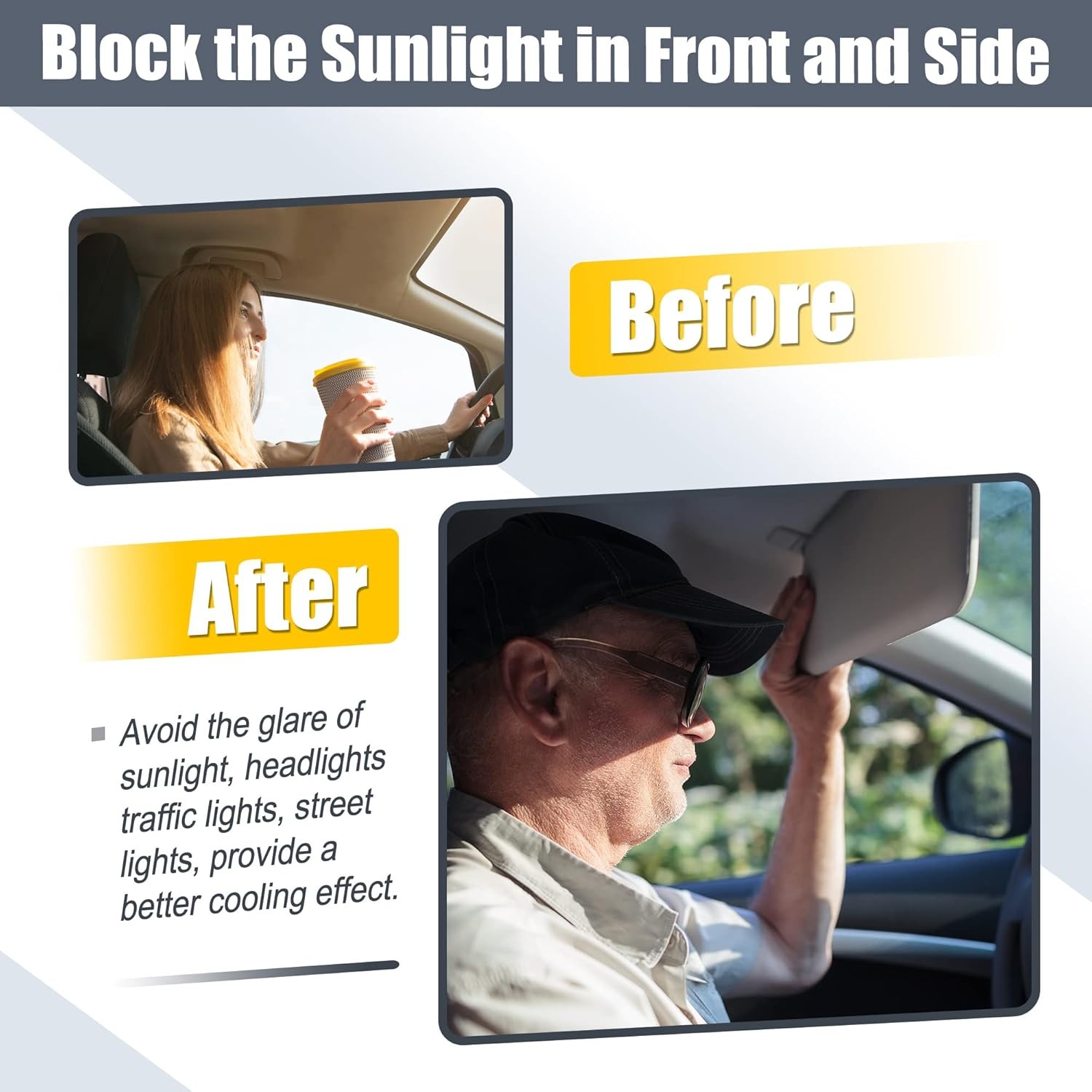 X AUTOHAUX Pair Sun Visor Replacement for Toyota Camry 2007-2011 Left Gray 