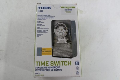 Tork 1101B 24 Hour Mechanical Time Switch 40A 120V SPST Indoor Metal Gray