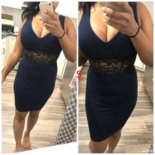 Bodycon Lace Dress Nwt Navy Blue Small