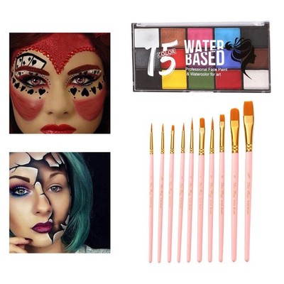 Make Up Palette mit 10 Professionellen Künstlerpinseln für Festival Cosplay