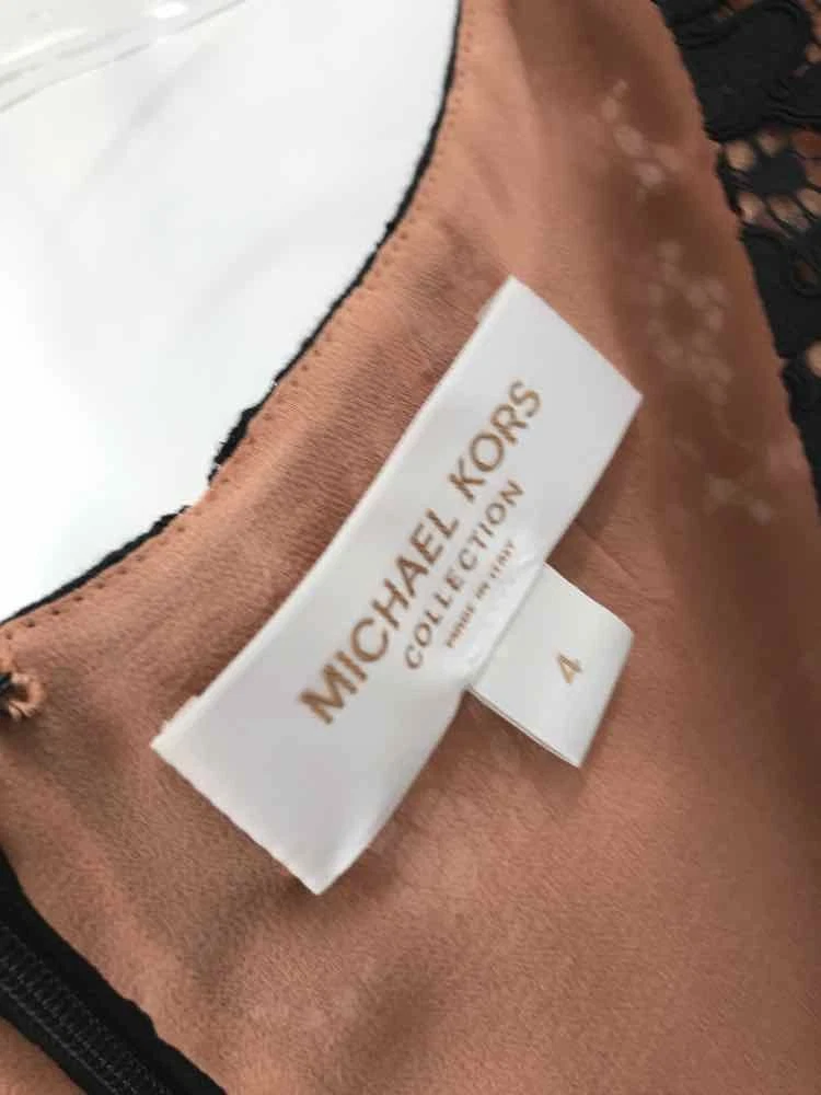 Abito corto senza maniche in pizzo nero taglia 4 collezione Michael Kors