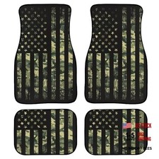 Camo Flag Car Floor Mats Carpet Set Of 4 American Flag With Camouflage Navy