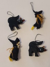Halloween Tree Ornaments Lot - Miniatures - Witch Black Cat