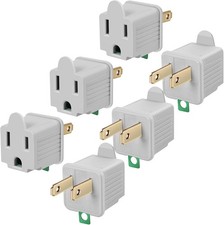 Outlet Adapter, Two to Three Prong Converter, Item Package Quantity: 6