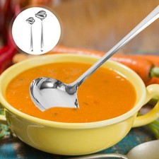  2 Pcs Cucchiai Da Minestra D'argento Cucchiaio Salsa Degustazione