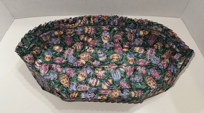 Longaberger Bread Basket Fabric Liner Easter Grass and Eggs NEW