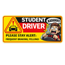STICKER student driver funny BUY 2 GET 1 FREE vinyl laminated haha yellow USA