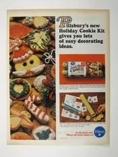 Pillsbury Holiday Cookie Kit Print Ad Easy Decorating Ideas Vintage Baking 1960s