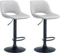 2Er Set Barhocker Camden Samt Schwarz Hellgrau