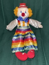 Vintage RUSS BERRIE  CO. Charlie The Clown 719 14 Rainbow Romper