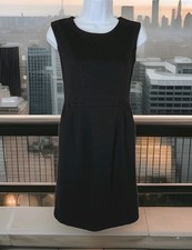 Talbots Sheath Dress OP Black Sleeveless Pockets Lined Minimalist Career Stretch
