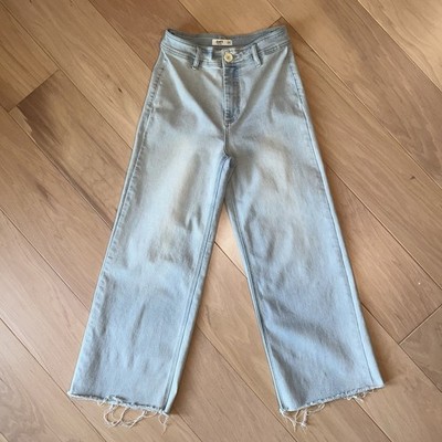 Oat New York Wide Leg Denim Blue Jeans High Rise 27” Inseam