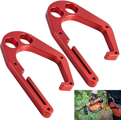 2) Red Aluminum Hook Suitable For Tree Climber,Shembiner XL,One Hand Operation E