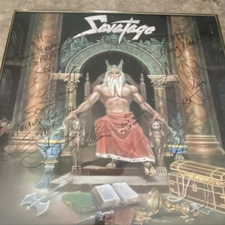 Savatage Hall of the Mountain King Framed Autographed Original Record Cover