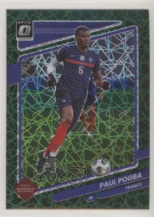 2021 Panini Donruss Road to Qatar Optic Green Velocity Prizm Paul Pogba #56 2xd