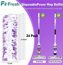 24 Pack Disposable Power Mop Pads Refills for Swiffer Power 12-Layer Thickened