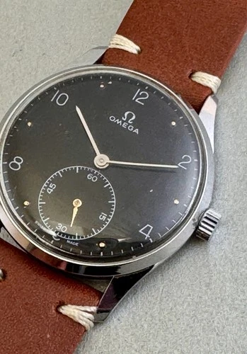 VINT OMEGA black extremelly big  dial  3630 mm cal 30T2  ref 2272-1  ca 55