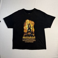 Stranger Things Eddie Munson T Shirt Mens XL Goat Crew Black Graphic Netflix