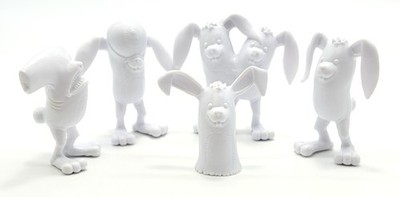 Alex Pardee Bunnywith Series 1 PVC 2'' Mini Figures Set of 5 Classic White New