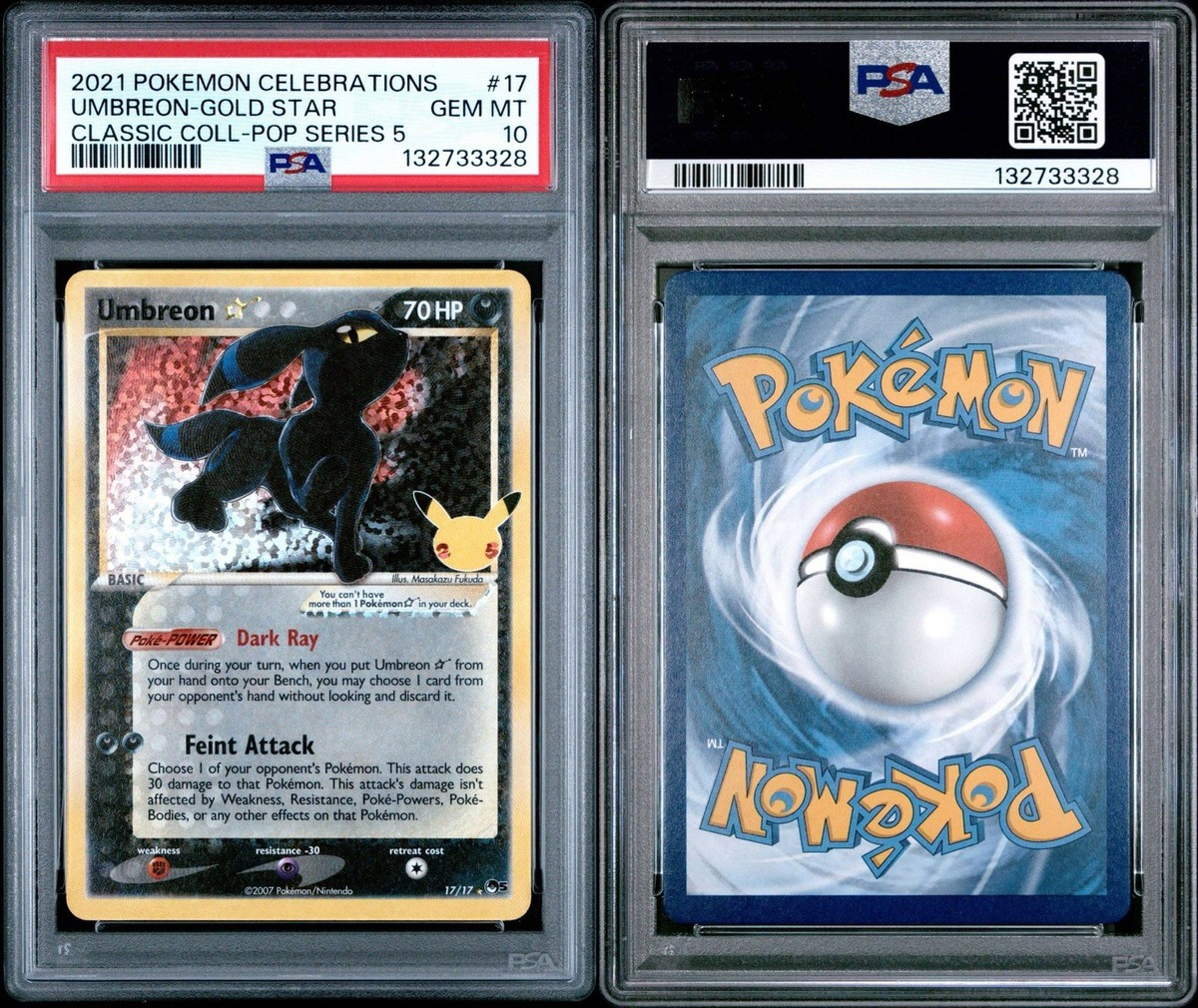 2021 POKEMON CELEBRATIONS CLASSIC COLL #17 UMBREON-GOLD STAR PSA 