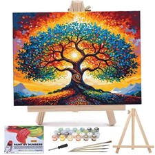 Tree of Life Paint by Numbers Kit for Adults with 12x16Inch Framed, LFDK03