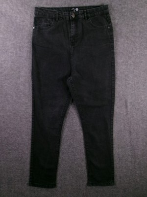 Boohoo Blue Jeans Women 16 Black Slim Fit Skinny Leg High Waisted Dark Wash Prep