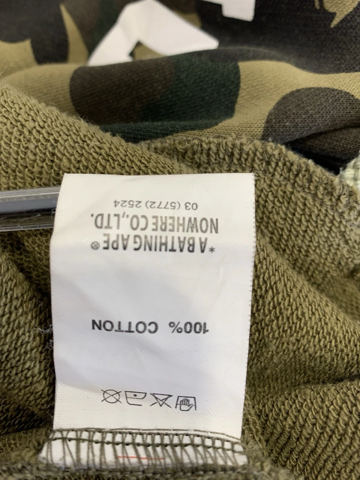 A BATHING APE (BAPE) Felpa con cappuccio A Bathing Ape BAPE mimetica squalo pullover 2XL verde ABC mimetico streetwear #Z40