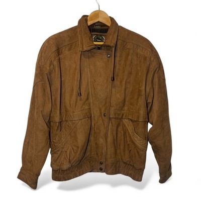 G-III Global Identity Leather Bomber Aviator Jacket Full Zip Button Flight Coat