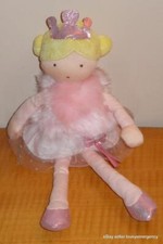 FAO Schwarz by Histoire D'Ours 12" Plush Princess Doll Pink Fuzzy Sparkle Shoes