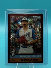 2025 Topps Heritage - High Number SP Spencer Strider #435 Chrome Burgundy...