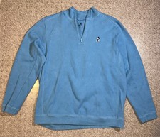 Disney Parks 1/4 Zip Mock Neck Pullover Sweatshirt Long Sleeve Size L Blue
