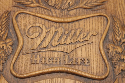 Vintage Wood Looking Keg Barrel 3-D Beer Sign ~ Miller High Life Beer - Picture 4 of 8