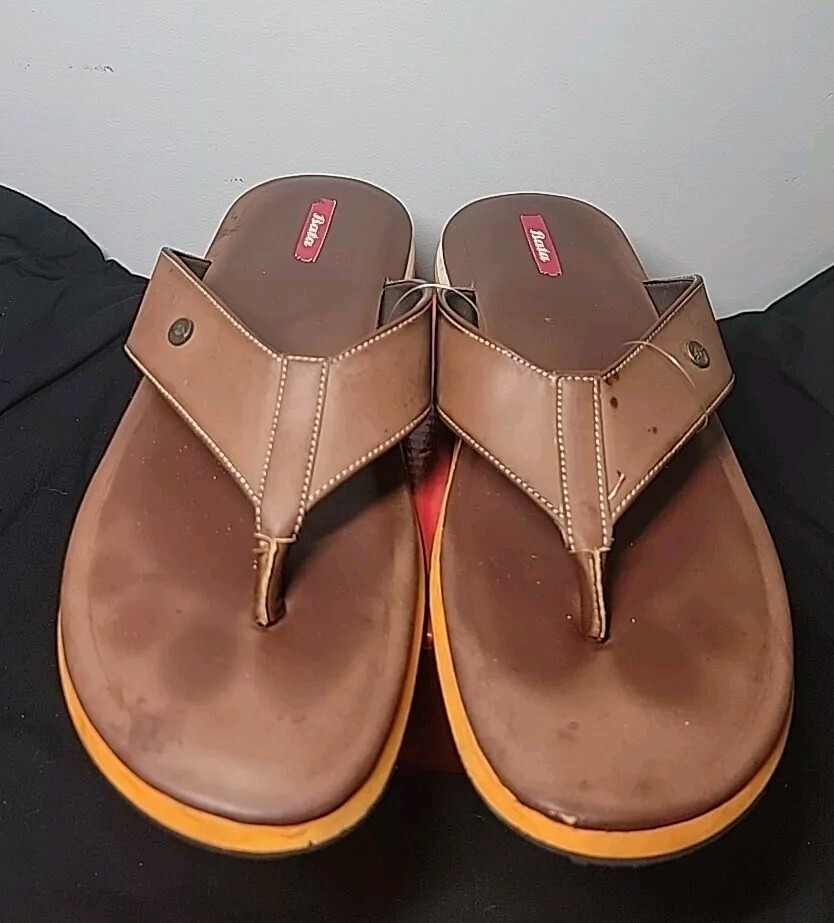 SAOLA BATA Olaf Ciabatte Uomo Punta Aperta Suola in Gomma Taglia 9