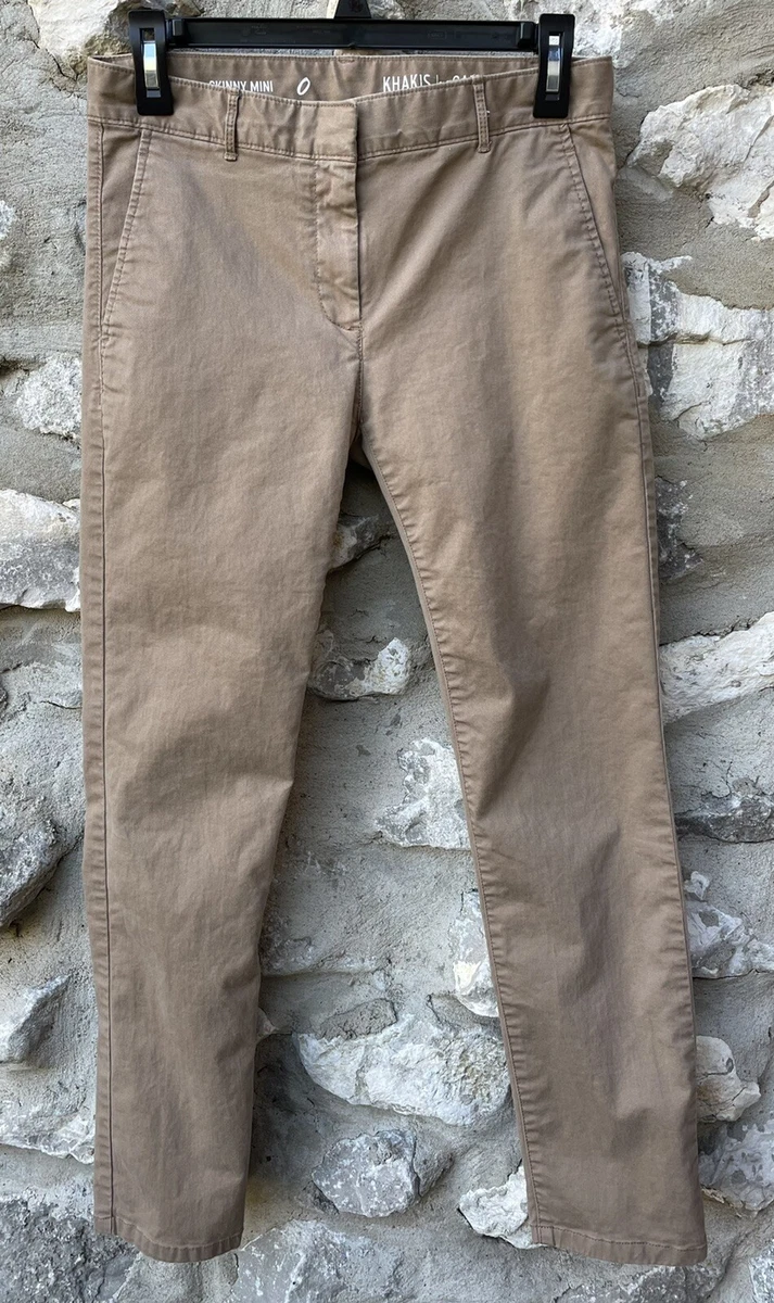 Skinny Mini KHAKIS by GAP Womens sz 0 Brown Tan Pants V 304128 Flat 32 x 27