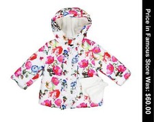 Rothschild Baby Girls Ruffle Jacket with Mittens, 18 M