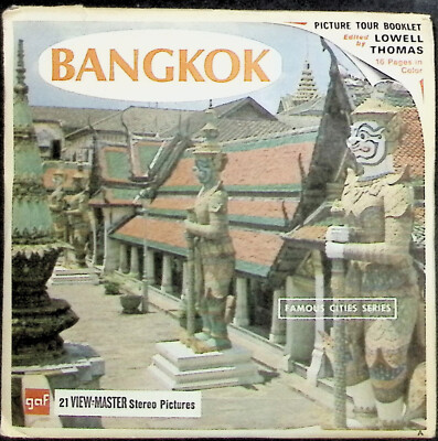 Bangkok 3d View-Master 3 Reel Packet - 21 Full Color Images - Flat, Smooth Reels