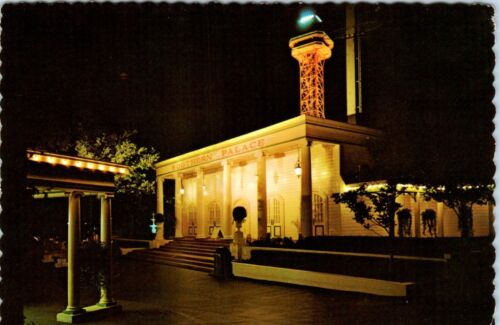 Night View Southern Palace Music Hall at Six Flags over Texas Arlington Postcard