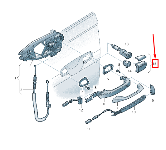 Cache-porte avant Verve pour Audi A6 4A C8 4M8837875GRU