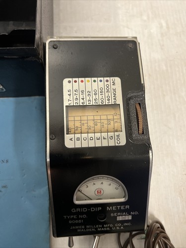 Ham Radio Grid-Dip Meter Kit James Millen 90661 lCase w/ 7 Coils Nice 30 Day Ret - Zdjęcie 20 z 23