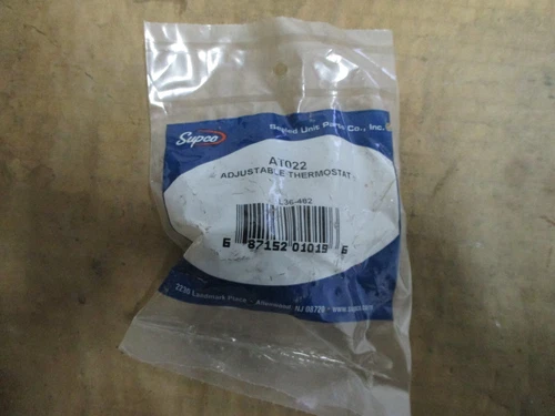 NEW Supco AT022 Adjustable Fan Thermostat Close On Rise F140 F150 F160 F170 F180