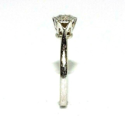 Mujer / Mujer 18ct Oro Blanco Anillo Set con Un Solitario Diamante, Talla Ru N - Imagen 4 de 7
