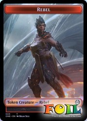 Rebel // Phyrexian Horror 005/007 Double-Sided Foil Token - Phyrexia: All Will Be One