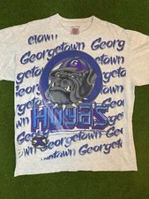 90s Georgetown Hoyas - Print All Over - Vintage College T-Shirt Large 