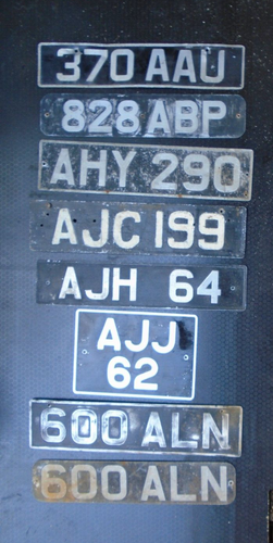 OLD PRESSED ALUMINIUM CLASSIC NUMBER PLATES        GARAGE DISPLAY / MAN CAVE - Picture 2 of 17