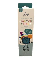 Glo pals Blair Water Activated Light Up Cubes Blue Sensory Play 4 cubes New