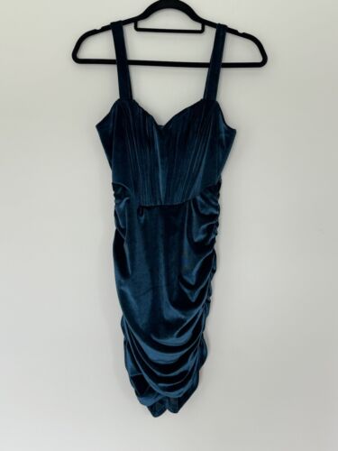 Akira Blue Velvet Bodycon Mini Dress Size S