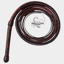 Handmade Bull Whip 04 Feet 16 Strands Real Cowhide Leather Equestrian Bullwhip