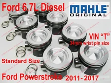 Ford 6.7 6.7L Powerstroke Diesel Pistons MAHLE Standard set 8 w/ Rings 2011-2017