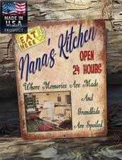 Personalized Kitchen Grandkids Spoiled 9"x12" Metal Any Grandparent Name Sign