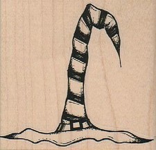 Striped Witch Hat 3 1/4 x 3" Rubber Stamp, Halloween Stamp, Halloween Crafts